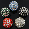 Rhinestone Zinc Alloy Beads, with Zinc Alloy, Round, plated, with Mideast rhinestone 12mm Approx 2mm 