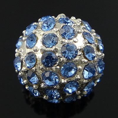 Strass Zinklegierung Perlen, mit Zinklegierung, rund, plattiert, mit Strass von Nahost, keine, 12mm, Bohrung:ca. 2mm, verkauft von PC