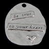 Zinc Alloy Message Pendants, Oval, plated nickel, lead & cadmium free Approx 4.5mm 