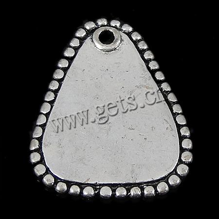 Zinc Alloy Tag Charm, Triangle, plated, more colors for choice, nickel, lead & cadmium free, 19x23x1mm, Hole:Approx 1mm, Sold By PC