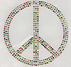 Rhinestone Hot Fix Motif, Peace Logo, Grade AA 
