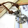 Rindsleder Zinc Alloy Halskette, Kuhhaut, mit Zinklegierung, Frieden Logo, 900mm, Länge:ca. 35.4 ZollInch, verkauft von Strang