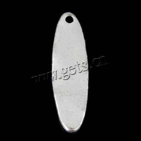 Zinc Alloy Tag Charm, Oval, plated, more colors for choice, nickel, lead & cadmium free, 7x26x1.5mm, Hole:Approx 1.5mm, Sold By PC
