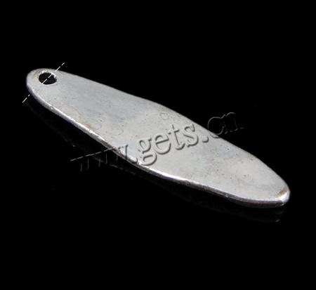 Zinc Alloy Tag Charm, Oval, plated, more colors for choice, nickel, lead & cadmium free, 7x26x1.5mm, Hole:Approx 1.5mm, Sold By PC