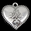 Zinc Alloy Heart Pendants, plated nickel, lead & cadmium free Approx 1mm 