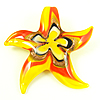 Lampwork Pendants, Starfish, handmade, gold sand Approx 9mm 