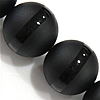 Natural Black Agate Beads, Round & frosted Approx 1-1.5mm Approx 15.5 Inch 