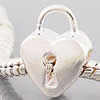 Zinc Alloy Bail Beads, Heart, plated, without troll 