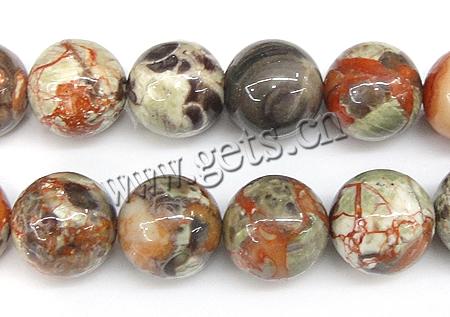 Ozean Jaspis Perle, rund, Weitere Größen für Wahl, Bohrung:ca. 0.8mm, Länge:ca. 16 ZollInch, ca. 40PCs/Strang, verkauft von Strang