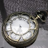 Uhr-Halskette, Zinklegierung, flache Runde, 45mm, Länge:ca. 29 ZollInch, verkauft von Strang