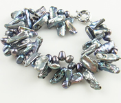 Bracelets de perles, perle d'eau douce cultivée, laiton Fermoir ronds à ressort, 5--6mm, Vendu par brin