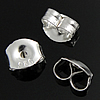 925 Sterling Silber Spannung Ohrmutter, plattiert, keine, 5.5x4.5x3mm, Bohrung:ca. 1.2mm, verkauft von Paar