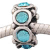 Rhinestone Zinc Alloy European Beads, Rondelle, plated, without troll & with rhinestone cadmium free 