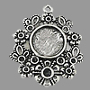 Zinc Alloy Pendant Cabochon Setting, Flower, plated 12mm Approx 2mm 