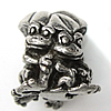 Stainless Steel European Beads, 316 Stainless Steel, Frog, without troll Approx 4.5mm 
