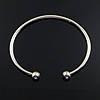 Stainless Steel European Cuff Bangle, with screw ball, original color, 3mm Approx 64mm Approx 7.8 Inch 