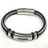 Silicone Stainless Steel Bracelets, Rubber, with Stainless Steel, with rhinestone  Approx 8.5 Inch 