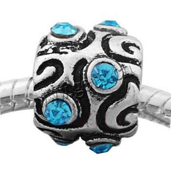Rhinestone Zinc Alloy European Beads, Drum, plated, without troll & with rhinestone, more colors for choice, cadmium free, 10x11mm, Sold By PC