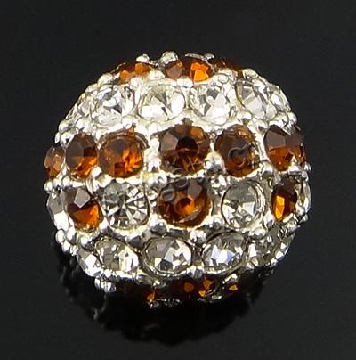 Strass Zinklegierung Perlen, mit Zinklegierung, rund, keine, 10x10mm, Bohrung:ca. 2mm, verkauft von PC