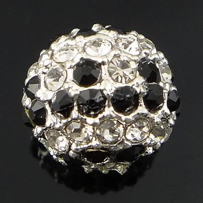 Strass Zinklegierung Perlen, mit Zinklegierung, rund, keine, 10x10mm, Bohrung:ca. 2mm, verkauft von PC