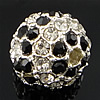 Rhinestone Zinc Alloy Beads, with Zinc Alloy, Round Approx 2mm 