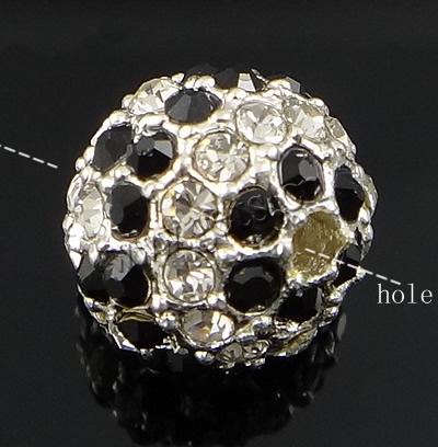 Strass Zinklegierung Perlen, mit Zinklegierung, rund, keine, 10x10mm, Bohrung:ca. 2mm, verkauft von PC