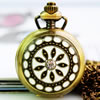 時計ネックレス, 亜鉛合金, とともに ガラス, 楕円, メッキ, ミラー付き & ツイスト楕円 & 花のパターンを持つ & エナメル & ライン石のある, 28mm, 長さ:約 31 インチ, 売り手 ストランド