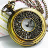 Uhr-Halskette, Zinklegierung, mit Zinklegierung, flache Runde, Länge:ca. 31 ZollInch, verkauft von Strang