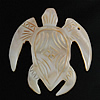 Carved Shell Pendants, White Shell, Turtle, Grade A Approx 1mm 