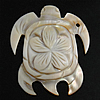 Pendentifs coquille sculptée, coquille blanche, tortue, gravé, grade A Environ 2mm, Vendu par PC