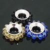 Rondelle Crystal Beads, with Brass, platinum color plated, faceted 18mm Approx 6mm 