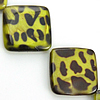 Painted Shell Beads, Rhombus, leopard pattern Approx 1mm Approx 15 Inch, Approx 