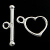 Sterling Silver Toggle Clasp, 925 Sterling Silver, Heart, single-strand Approx 2mm 
