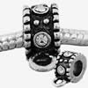 Strass Zink Legierung Europa Perlen, Zinklegierung, Rondell, plattiert, mit Strass, keine, 6x15mm, verkauft von PC