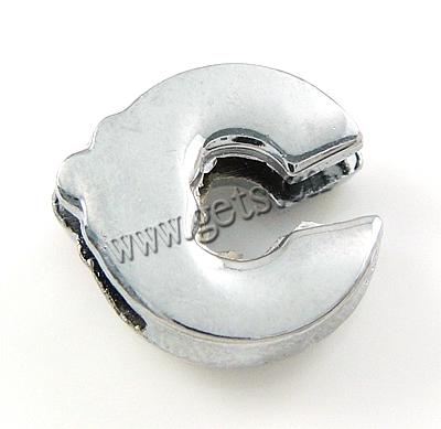 Zinc Alloy Letter Slide Charm, with enamel, Letter C, plated, enamel & with rhinestone, more colors for choice, 13x12x5mm, Hole:Approx 8x2mm, Sold By PC