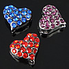 Rhinestone Zinc Alloy Connector, Heart, plated, Customized & with rhinestone Approx 2mm 