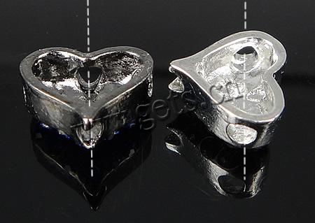 Rhinestone Zinc Alloy Connector, Heart, plated, Customized & with rhinestone, more colors for choice, 12x11x6mm, Hole:Approx 2mm, Sold By PC