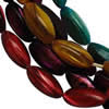 Природные стеклянные бусы, Ракушка, Овальная форма, Много цветов для выбора отверстие:Приблизительно 1mm, 50пряди/Лот, продается Лот