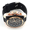 Chronograph Watch, Zinc Alloy, with Rubber & Glass, plated, for man, black .5 Inch 