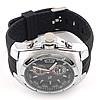 Chronograph Watch, Zinc Alloy, with Rubber & Glass, platinum color plated, for man, black .5 Inch 