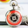Watch Necklace, Zinc Alloy, Flat Round, enamel & with rhinestone, brick red, 25mm Approx 31 Inch 