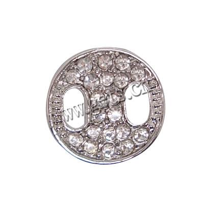 Rhinestone Zinc Alloy Connector, Flat Round, plated, Customized & with rhinestone, more colors for choice, 18mm, Sold By PC