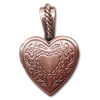 Brass Locket Pendants, Heart, plated, with flower pattern Approx 