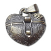 Brass Europa Prayer Box Pendants, heart, cadmium free, 18x21x12mm, Hole:Approx 5x4MM, Sold by PC
