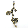 Zinc Alloy Leaf Pendants, Flower, plated Approx 2mm, Approx 