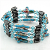 Magnetic Wrap Bracelet, Magnetic Hematite, with Crystal & Cloisonne, multi-strand 5-8mm Inch 