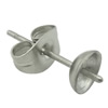 Stainless Steel Earring Stud Component, original color 4.5mm 