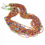 Glass Seed Beads Necklace, multi-strand, 3mm Inch 