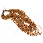 Glass Seed Beads Necklace, with Nylon Cord, multi-strand, 3mm Inch 