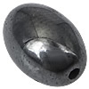 Las Perlas De Hematites Sin Magnético, Hematita no magnética, Óvalo, Negro, 6X8.5mm, agujero:aproximado 1mm, longitud:15.5 Inch, aproximado 46PCs/Sarta, Vendido por Sarta